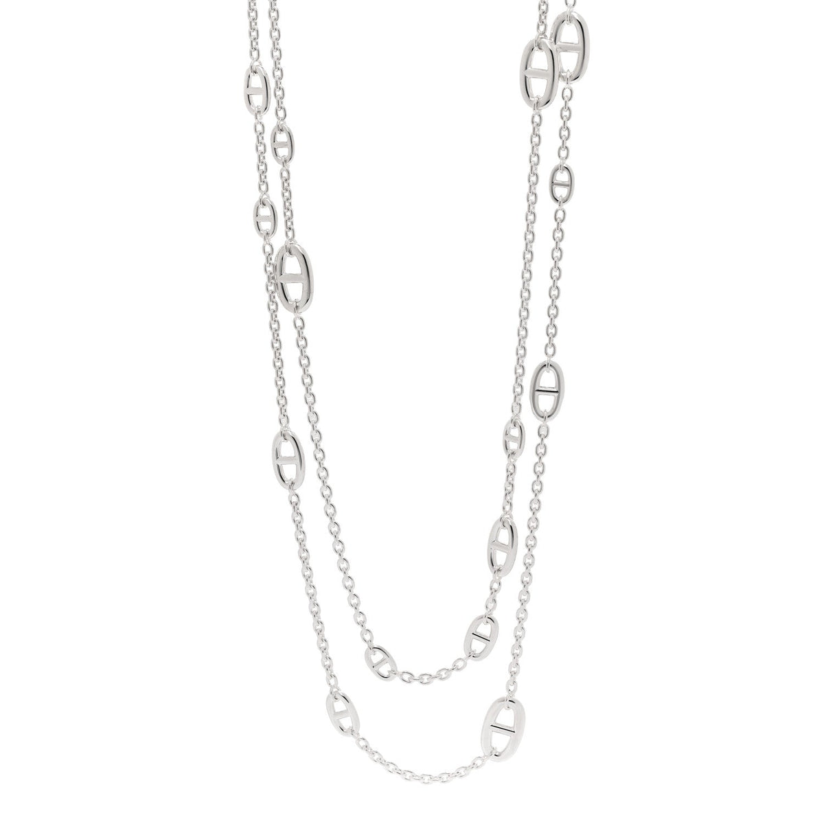 Hermes Sterling Silver Farandole Necklace 160