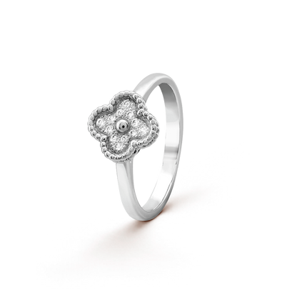 18K White Gold Diamonds VCA Sweet Alhambra Ring