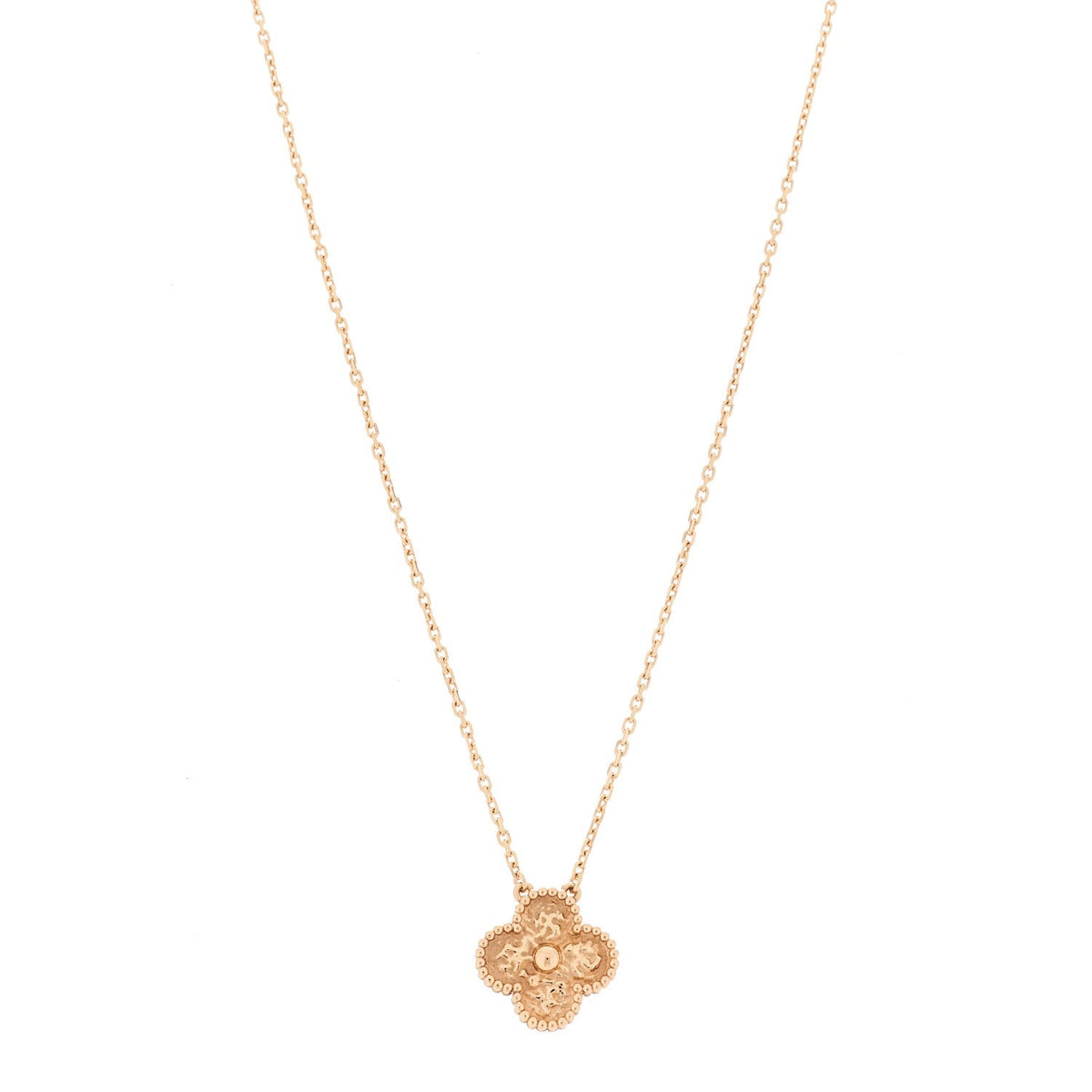 Van Cleef & Arpels 18K Rose Gold Vintage Alhambra Pendant Necklace