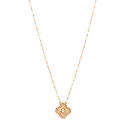 Van Cleef & Arpels 18K Rose Gold Vintage Alhambra Pendant Necklace