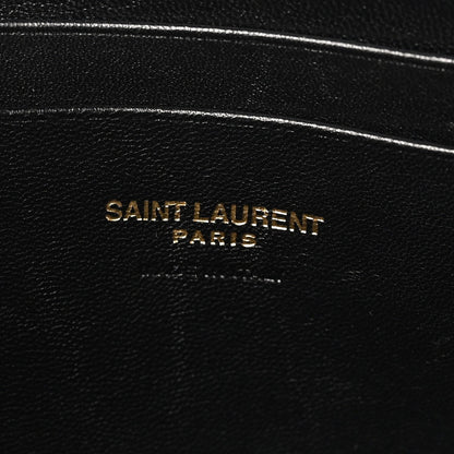Saint Laurent Grain De Poudre Matelasse Monogram Mini Lou Camera Bag Black