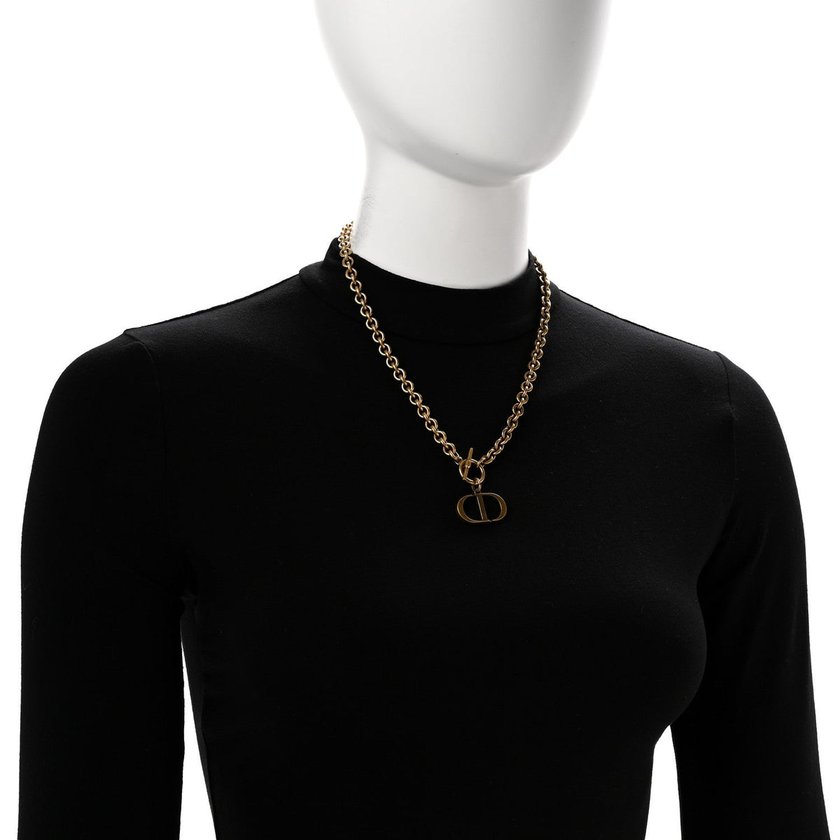 Christian Dior Aged Gold Metal 30 Montaigne Necklace