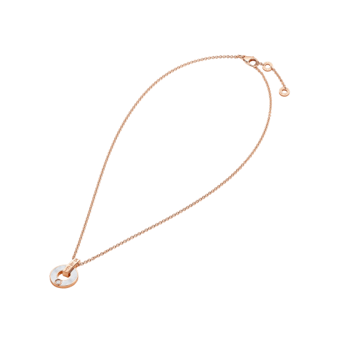 18K Rose Gold Mother of Pearl Diamonds BVLGARI Necklace
