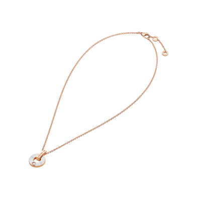 18K Rose Gold Mother of Pearl Diamonds BVLGARI Necklace