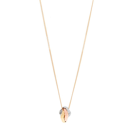 Cartier 18K Tricolor Gold Diamond Trinity Cushion Pendant Necklace