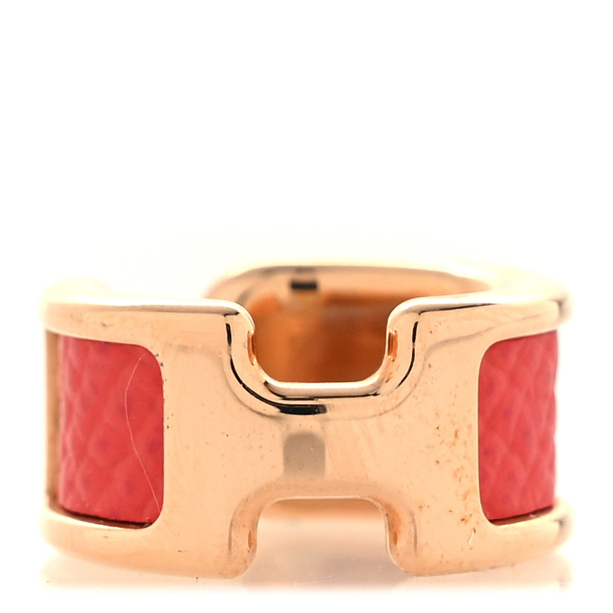 Hermes Epsom Gold Plated PM Olympe Ear Cuff Orange