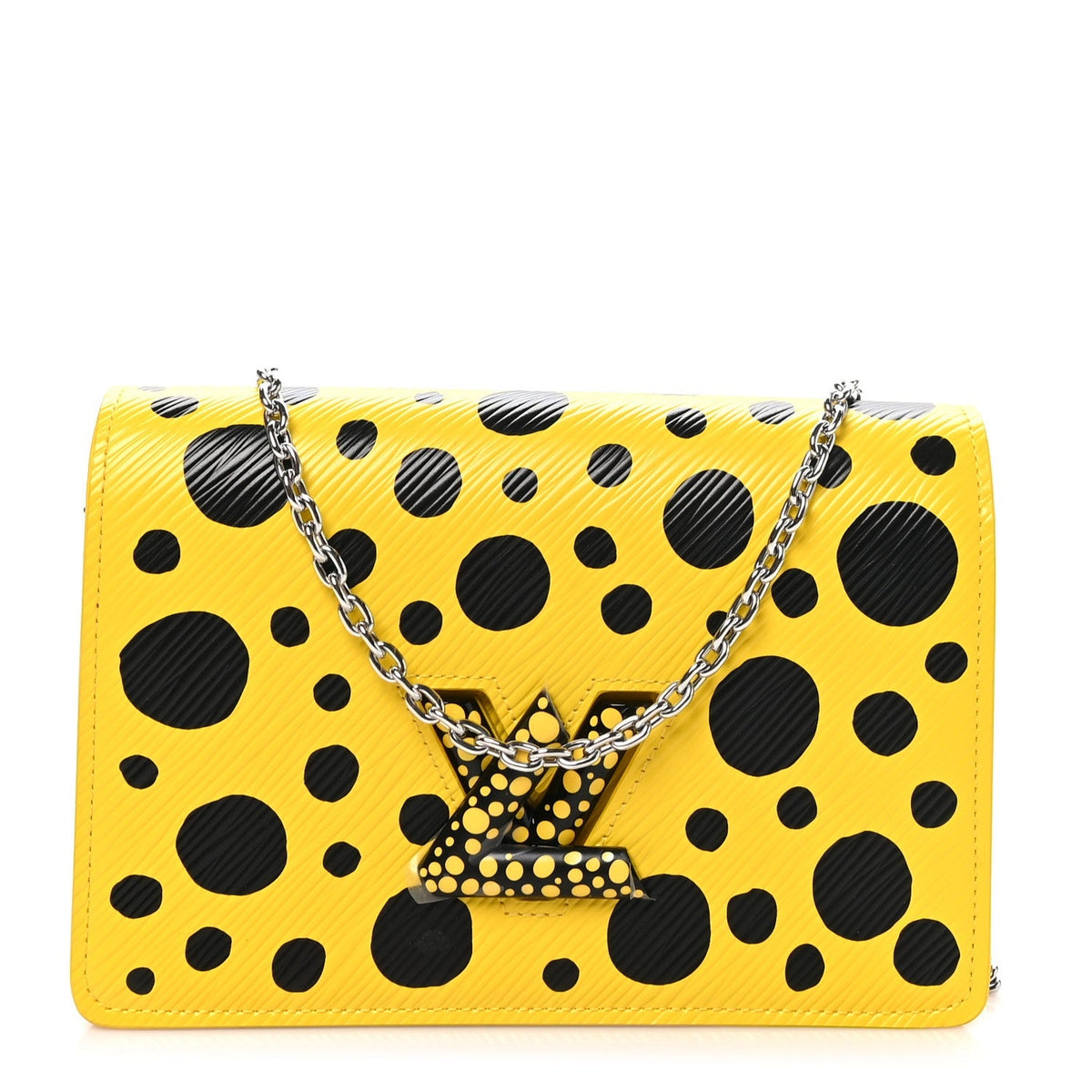 Louis Vuitton Epi Infinity Dots Twist Chain Wallet Yellow Black