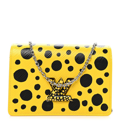 Louis Vuitton Epi Infinity Dots Twist Chain Wallet Yellow Black