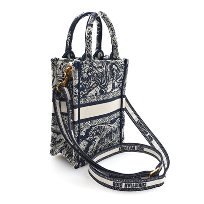 Christian Dior Canvas Mini Book Tote Phone Bag Blue