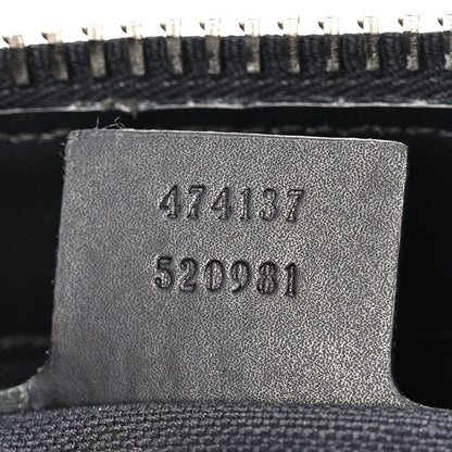 Gucci GG Supreme Calfskin Web Flat Messenger Bag Black Grey