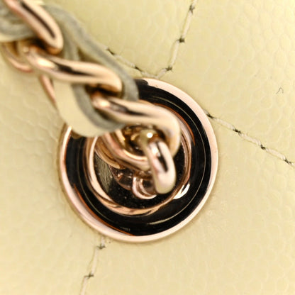 Chanel Caviar Quilted Mini Vanity Case With Chain Light Yellow