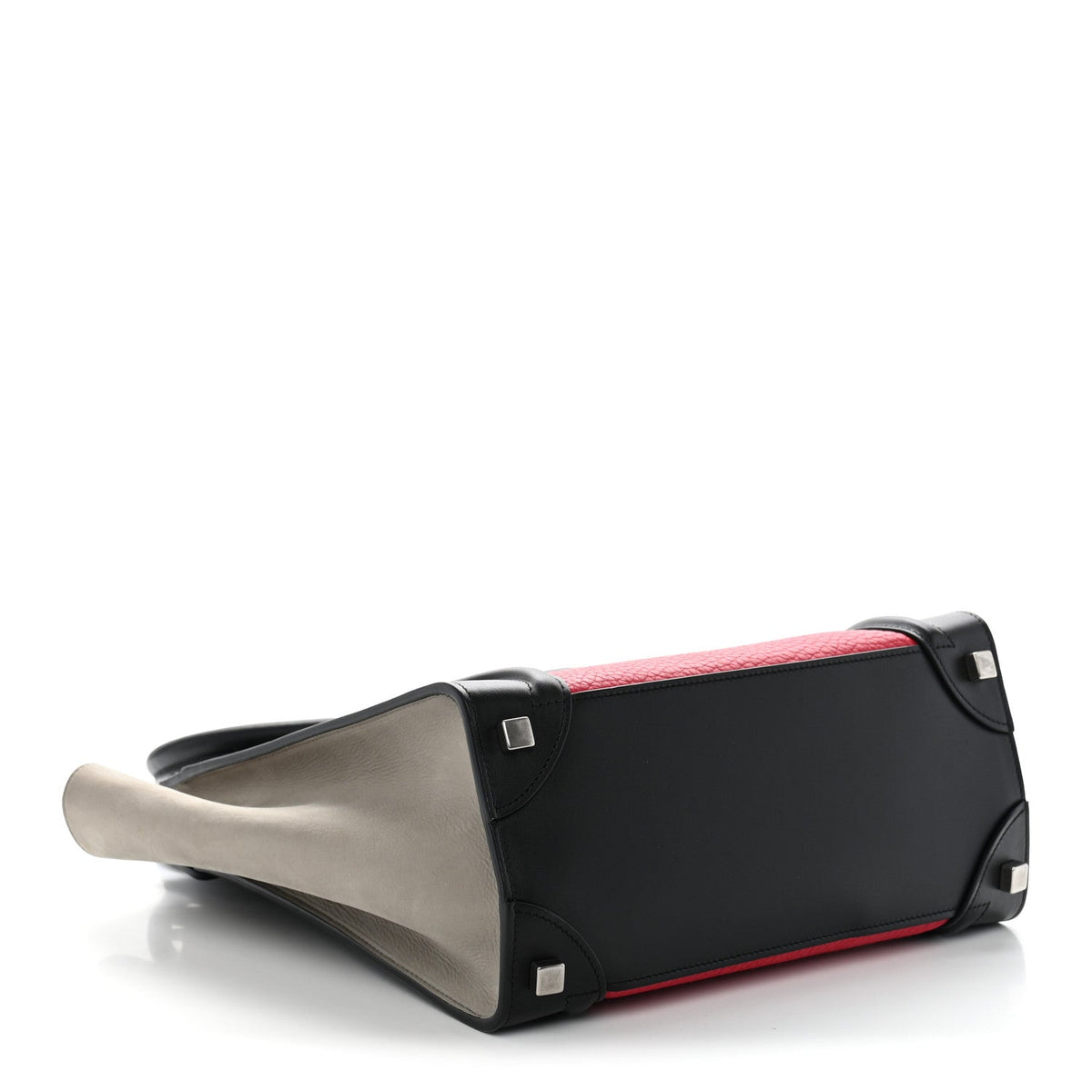 Celine Calfskin Bullhide Micro Luggage Tri-Color Bright Red