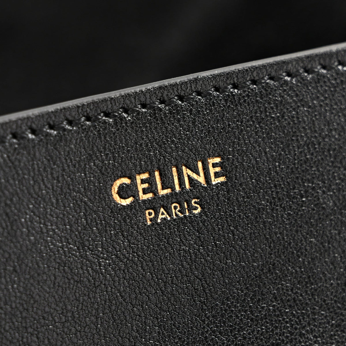 Celine Shiny Lambskin Soft Triomphe Besace Bag Black
