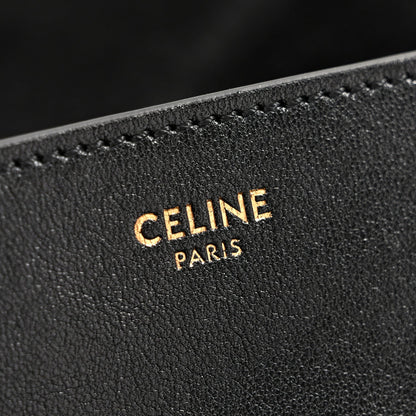 Celine Shiny Lambskin Soft Triomphe Besace Bag Black