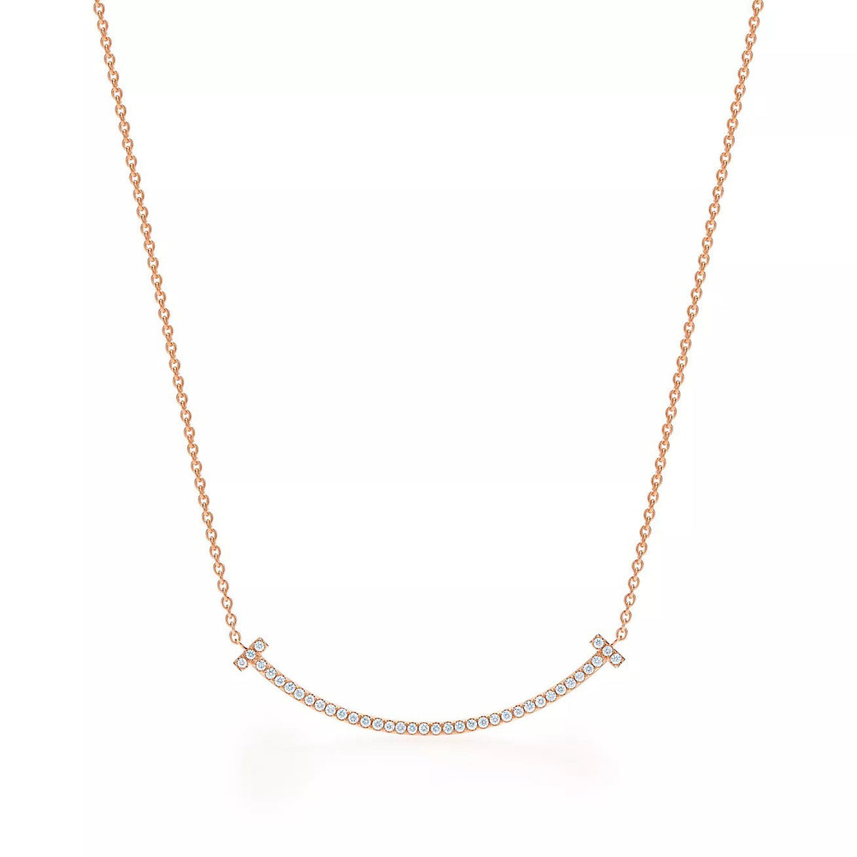 18K Gold Diamonds Tiffany T1 Small Smile Pendant