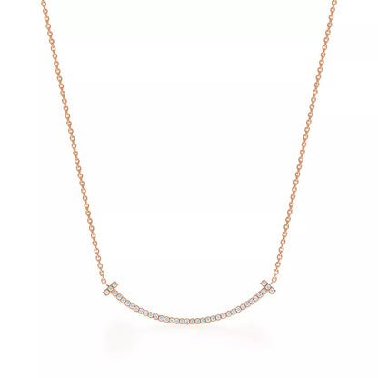18K Gold Diamonds Tiffany T1 Small Smile Pendant