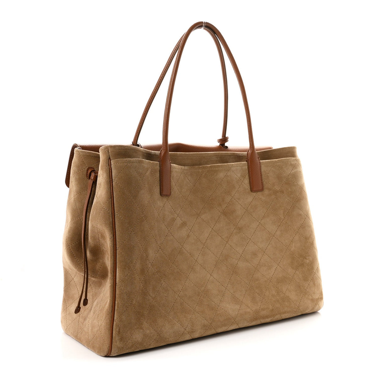 Chanel Grained Calfskin Suede Large Urban Essentials Shopping Bag Dark Beige Camel