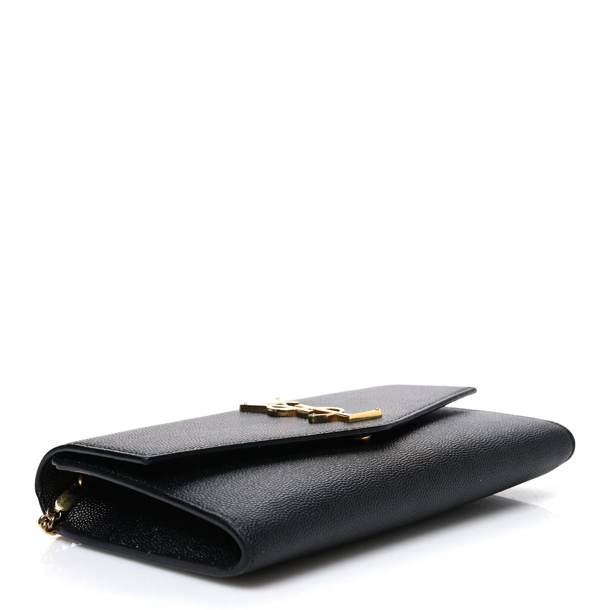 Saint Laurent Grain De Poudre Uptown Chain Wallet Black