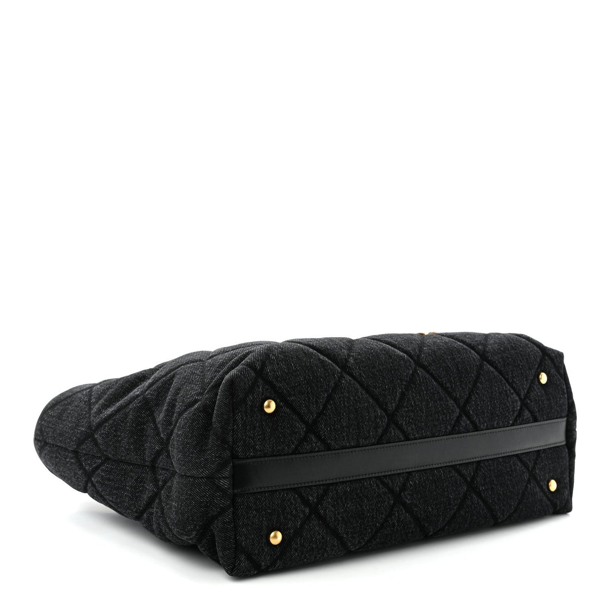 Chanel Denim Calfskin Quilted Small Deauville Tote Black
