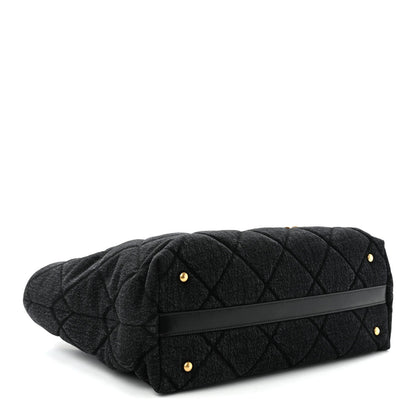 Chanel Denim Calfskin Quilted Small Deauville Tote Black
