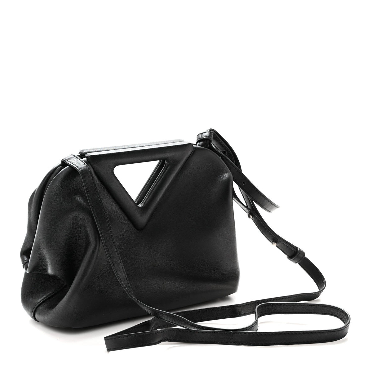 Bottega Veneta Calfskin Small The Point Triangle Bag Black