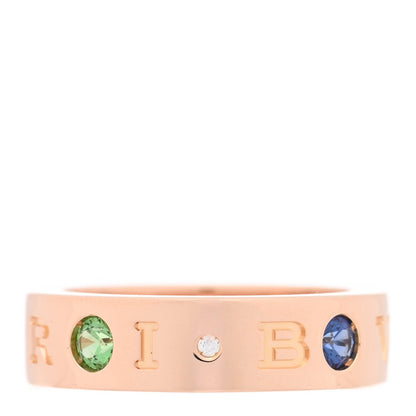 Bulgari 18K Rose Gold Diamond Roman Sorbet Band Ring 49 5