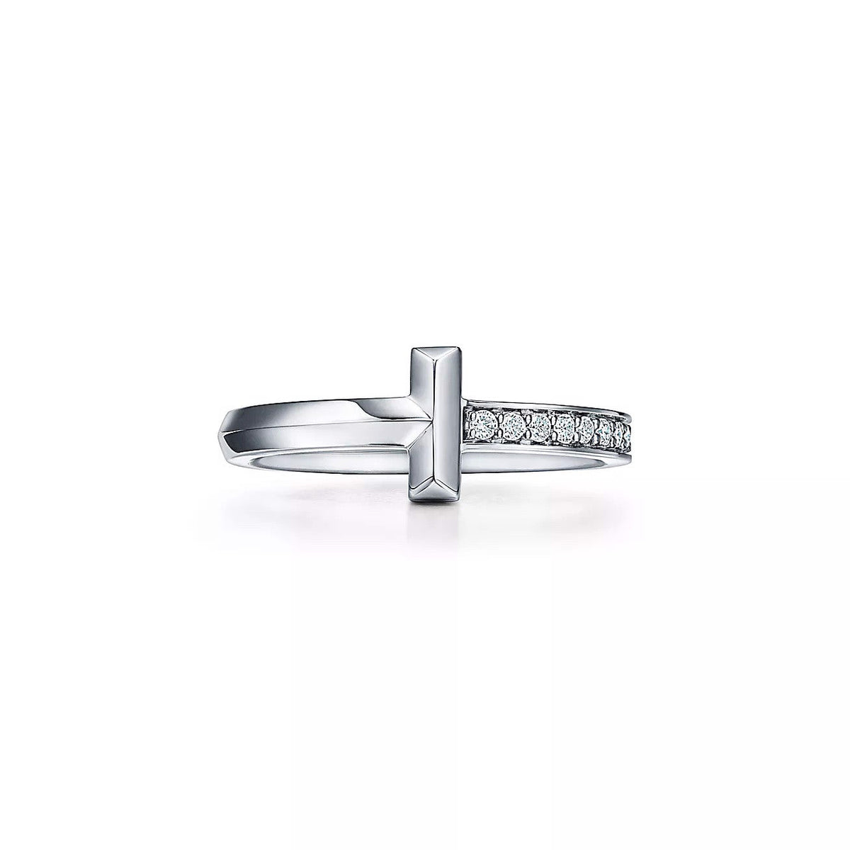18K Gold Diamond Tiffany T1 Ring