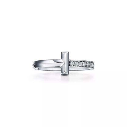 18K Gold Diamond Tiffany T1 Ring