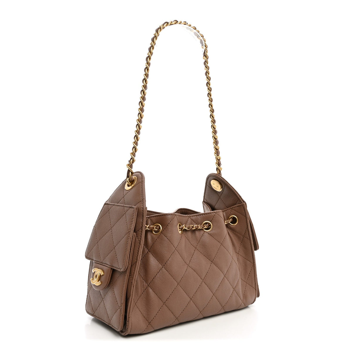 Chanel Caviar Quilted Mini Chanel 25 Handbag Brown