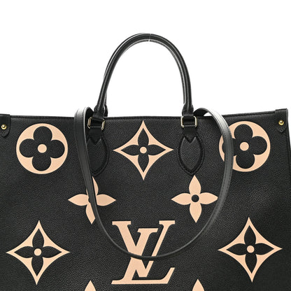 Louis Vuitton Empreinte Monogram Giant Onthego GM Tote Bag Black Beige