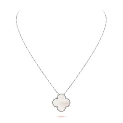 18K White Gold Mother of Pearl VCA Magic Alhambra Pendant