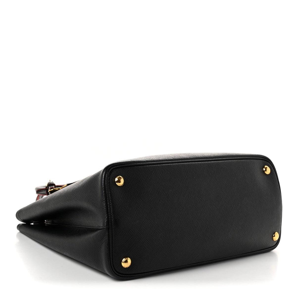 Prada Saffiano Cuir Small Double Bag Black Fuoco