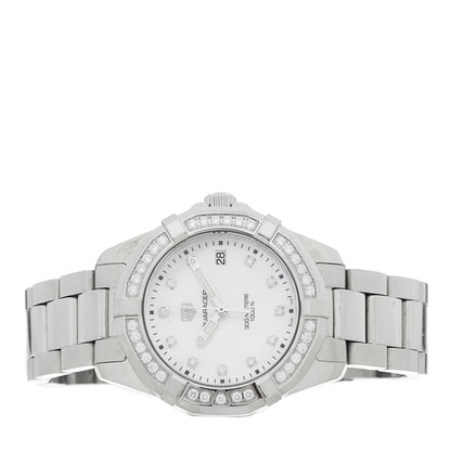 Tag Heuer Stainless Steel Mother of Pearl Aquaracer Watch WBD131C