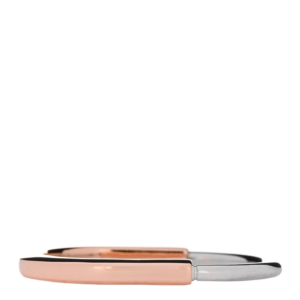Tiffany 18K Rose White Gold Lock Bangle Bracelet