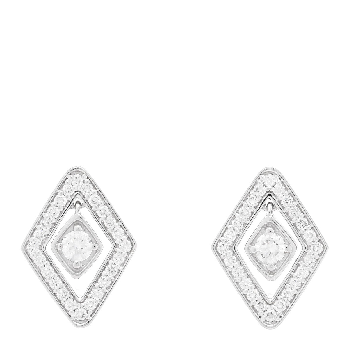 Roberto Coin 18K White Gold Diamond Diamante Earrings