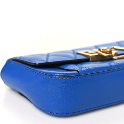 Givenchy Goatskin Quilted GV3 Mini Pocket Convertible Bag Blue