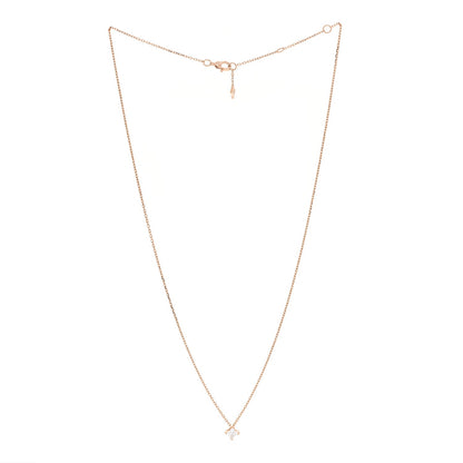 Louis Vuitton 18K Pink Gold Diamond 0.38ct LV Monogram Star Cut Pendant Necklace