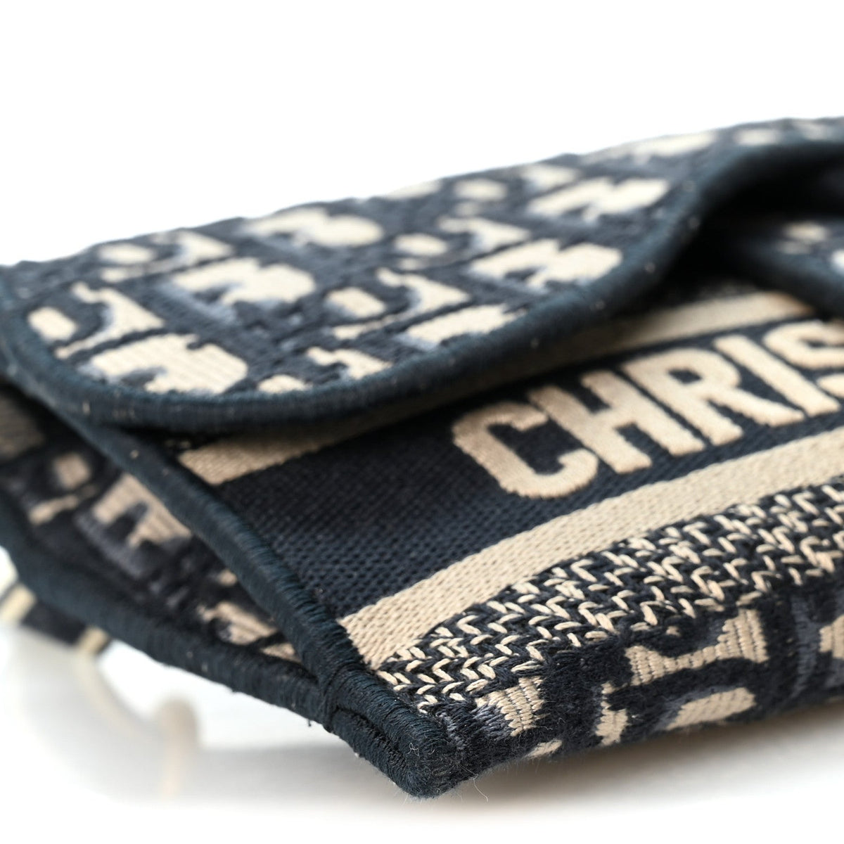 Christian Dior Oblique Slim Saddle Pouch Blue