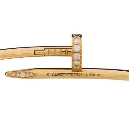 Cartier 18K Yellow Gold Diamond Juste Un Clou Bracelet 17