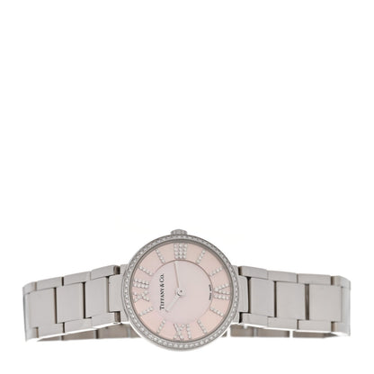 Tiffany Stainless Steel Diamond 24mm Atlas 2-Hand Quartz Watch Silver