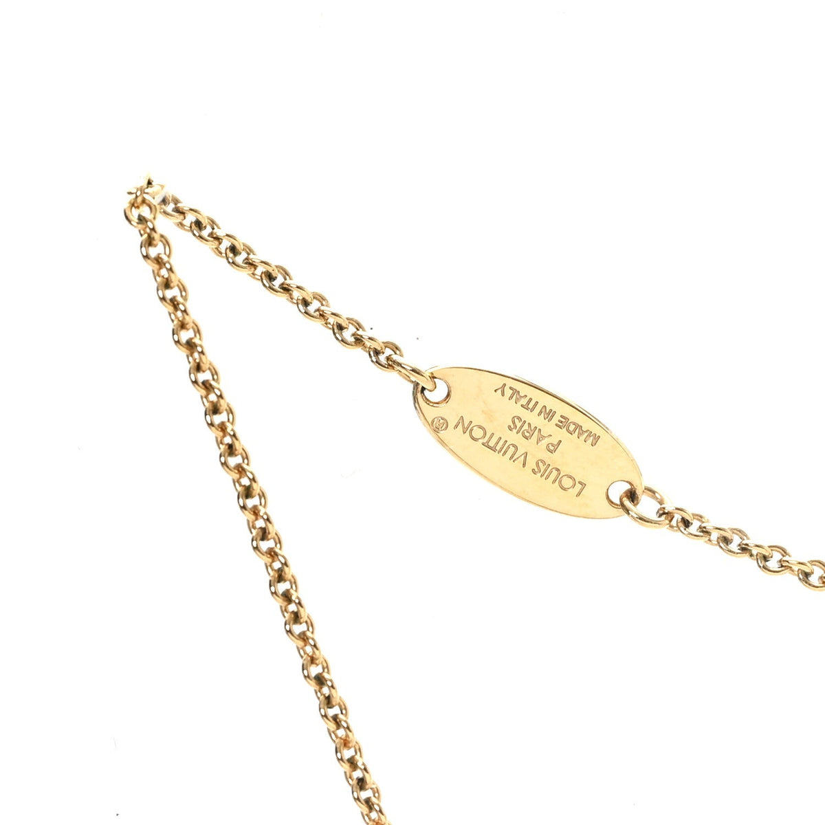 Louis Vuitton Enamel LV Iconic Necklace Gold Pink
