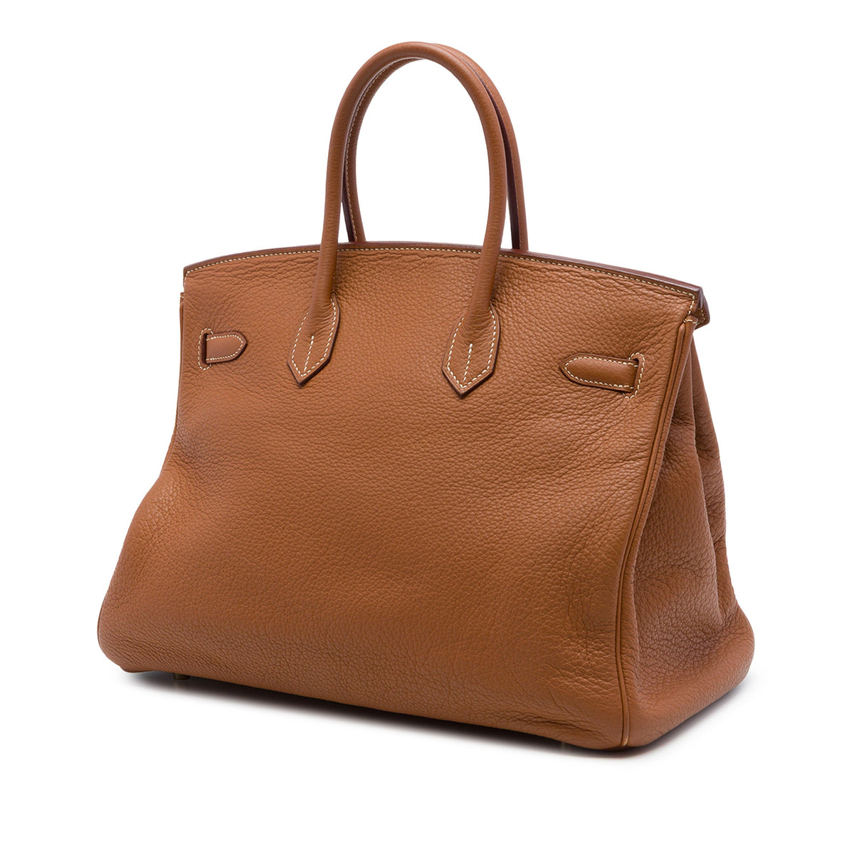 Birkin Handbag Brown Clemence with Gold Hardware 35