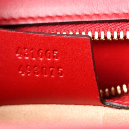 Gucci Calfskin Medium Sylvie Top Handle Bag Hibiscus Red 1984108
