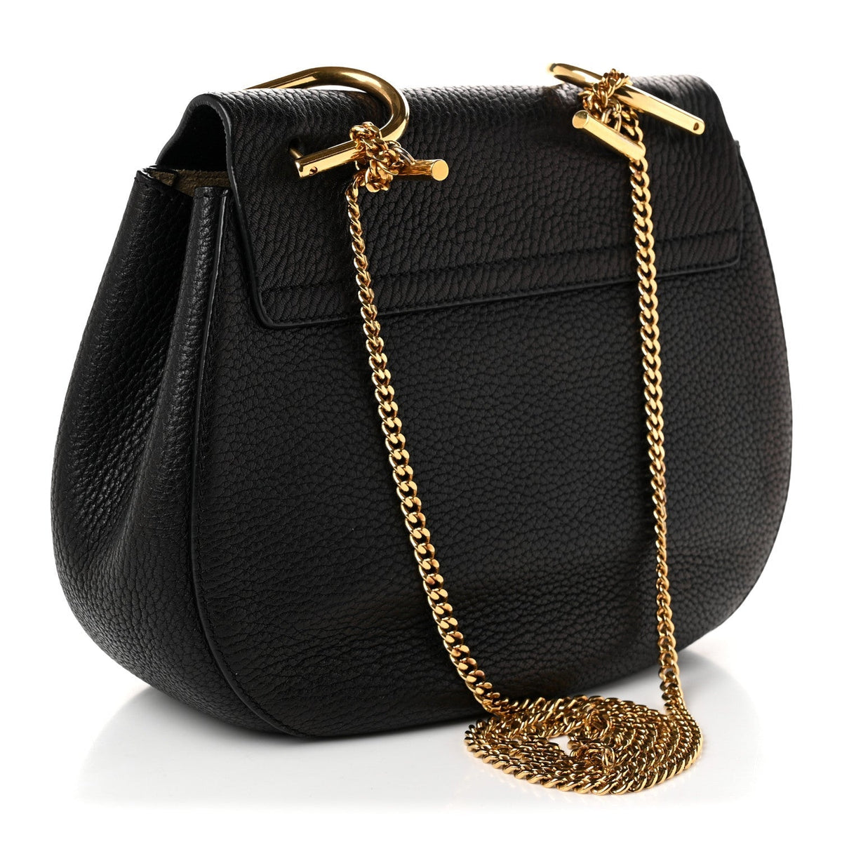 Chloe Grained Lambskin Drew Shoulder Bag Black