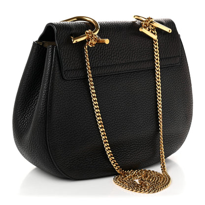 Chloe Grained Lambskin Drew Shoulder Bag Black