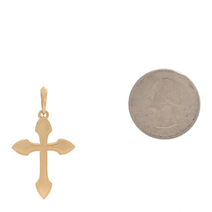 David Yurman 18K Yellow Gold Black Diamond 29.2mm Gothic Cross Pendant