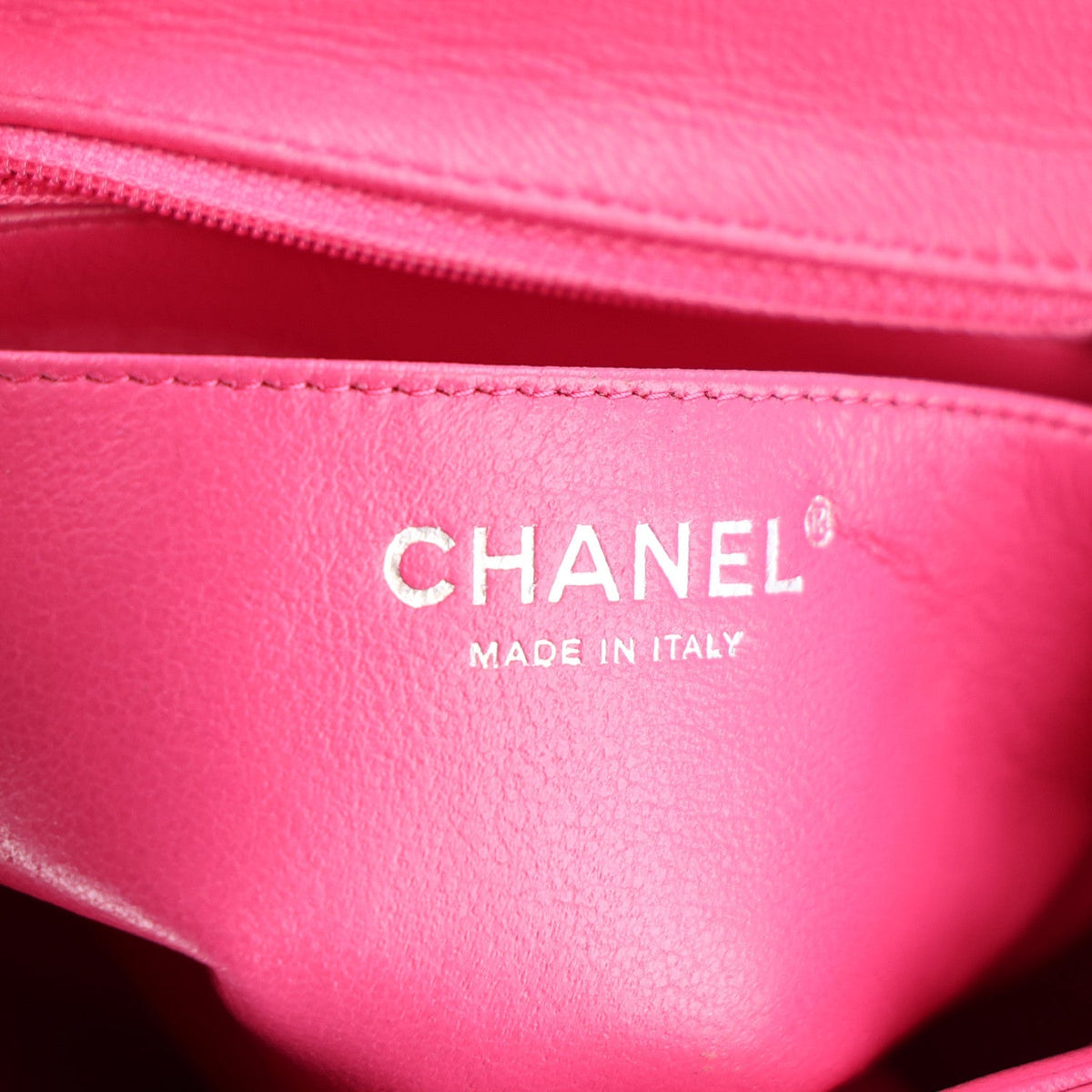 Chanel Lambskin Quilted Mini Square Flap Dark Pink