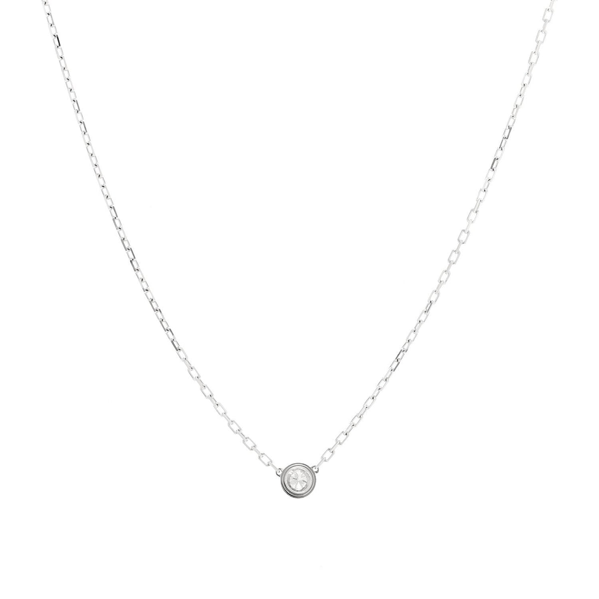 Cartier 18K White Gold Diamond SM D'Amour Pendant Necklace