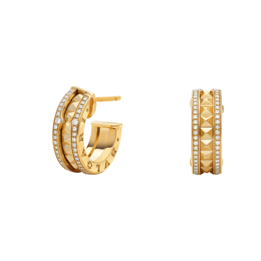 Bulgari 18K Yellow Gold Diamond B.zero1 Earrings