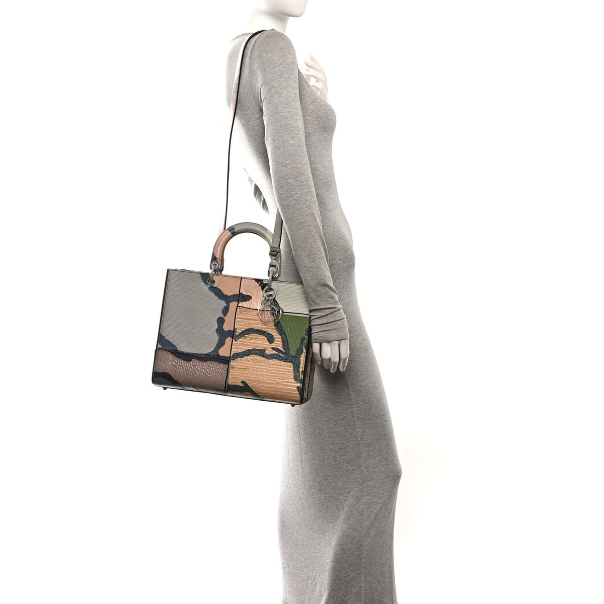 Christian Dior x LI SONGSONG Calfskin Patchwork Large Lady Dior Art Multicolor